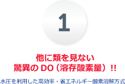 他に類を見ない驚異のDO（溶存酸素量）!!水圧を利用した高効率・省エネルギー酸素溶解方式