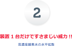 装置1台だけですさまじい威力!!高濃度酸素水の水平拡散